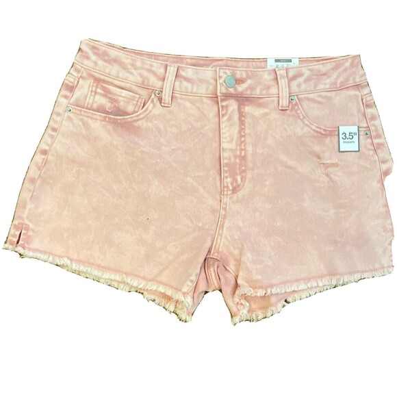 Barbiecore Time & Tru BRAND NEW Relaxed Fit Shorts High Rise Pink Womens Size12 - Picture 2 of 11
